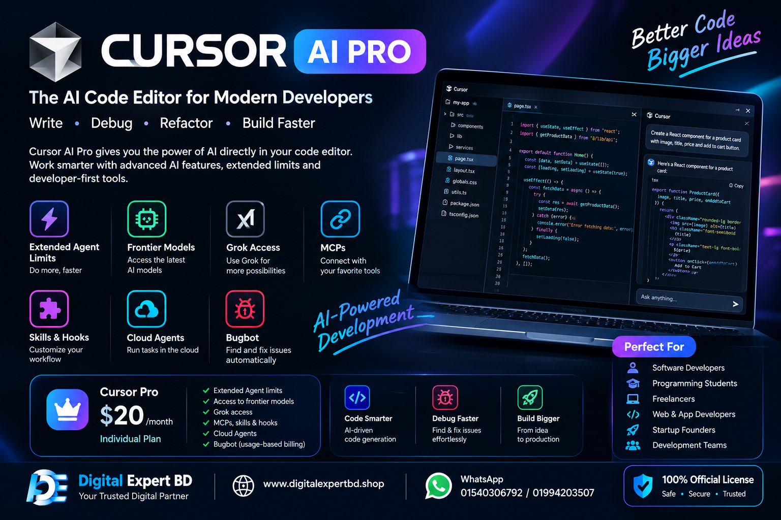 Cursor AI Pro Subscription Bangladesh – AI Coding Tool